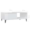vidaXL Konferenčný stolík lesklý biely 90x60x35 cm drevotrieska