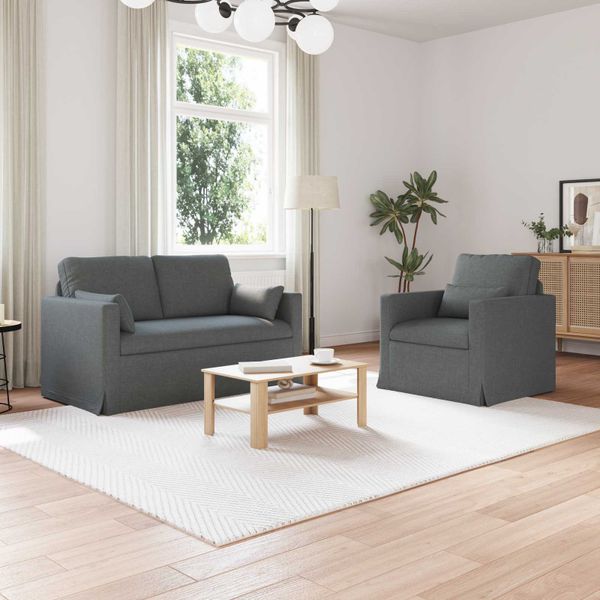 vidaXL Sada pohoviek 2 pcs Tmavo šedá 139 x 78 x 80 cm látka
