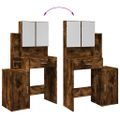 vidaXL Toaletný stolík so skrinkou dymový dub 80x35x132 cm