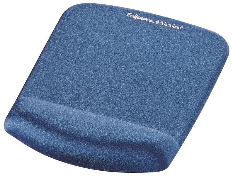FELLOWES podložka pod myš a zápěstí PlushTouch/ 200mm x 245mm x 20mm/ textilie/paměťová pěna/ modrá Podložka pod myš, ergonomická, pametová pena, 238x184mm, modrá