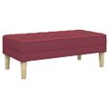 vidaXL lavička s vankúšom Víno červené 113 x 57 x 39 cm látka