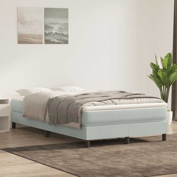 vidaXL Box Spring Posteľ bez matraca Svetlosivá 100x220 cm Zamat