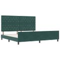 vidaXL Posteľ s pružinovým rámom Tmavozelená 200 x 200 cm Zamat