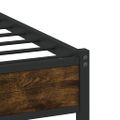 vidaXL Kovový posteľný rám bez matraca dymový dub 200x200 cm