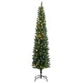 vidaXL Umelý úzky vianočný stromček s 300 LED 240 cm