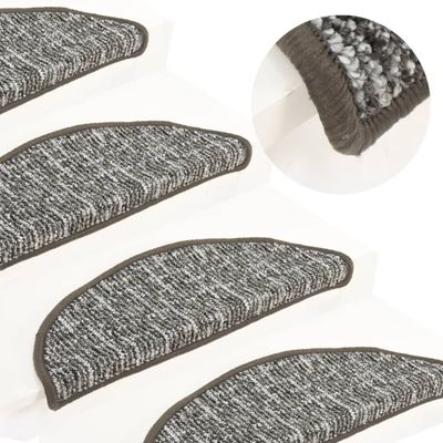 vidaXL Kobercové nášľapy na schody 15 ks antracitové 65x21x4 cm