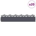 vidaXL Obrubníky trávnika 20 ks 103 x 0,05 x 22 cm Oceľ Antracitová