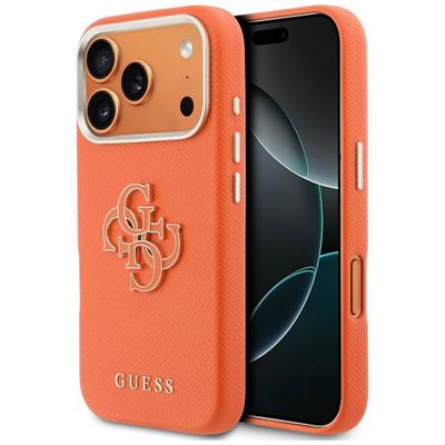 Puzdro Guess HC PU FW RESIN LOGO ORANGE pre iPhone 17 Pro Max 6,9"