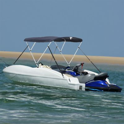 vidaXL Strieška Bimini s 3 oblúkmi a sieť. stenami 183x(185-198)x137cm