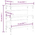 vidaXL Konzolový stolík dub sonoma 75x32x75 cm kompozitné drevo