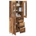 vidaXL Highboard Staré drevo 34,5 x 34 x 180 cm Kompozitné drevo
