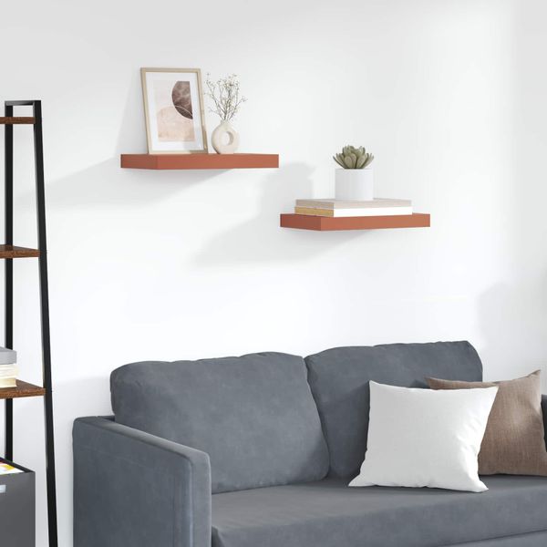 vidaXL Stenná polica 2 pcs Červená 40 x 23,5 x 4 cm Kompozitné drevo