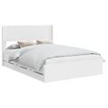 vidaXL Posteľový rám s úložným priestorom a čelom Biela 140 x 190 cm