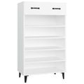 vidaXL Botník biely 60x35x105 cm spracované drevo