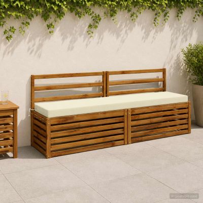 vidaXL Vankúš na lavičku SOEST 100% polyester Krémová 200 x 40 x 8 cm