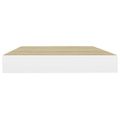 vidaXL Plávajúce nástenné police 4 ks dubové a biele 40x23,5x3,8 cm MDF
