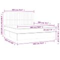 vidaXL Posteľ boxsping s matracom a LED krémová 180x200 cm látka