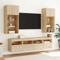 vidaXL TV nástenné skrinky s LED svetlami 2 ks dub sonoma 40x30x40 cm