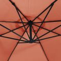 vidaXL Závesný záhradný slnečník s LED, tehlovo červený 350 cm