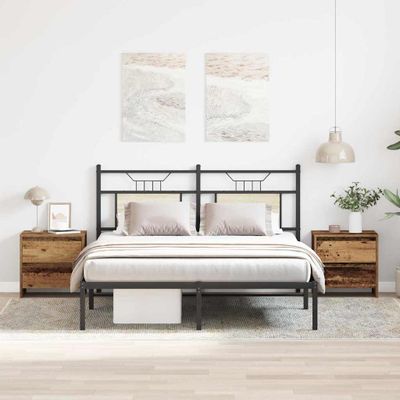 vidaXL Nočný stolík so zásuvkou 2 pcs Staré drevo 45 x 34 x 44,5 cm