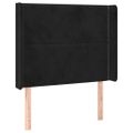vidaXL Čelo postele so záhybmi čierne 103 x 16 x 118/128 cm zamat