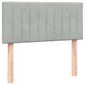 vidaXL Posteľný rám boxsping s matracom bledosivý 90x220 cm zamat