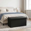vidaXL Skladacia úložná lavička Čierna 180 kg 80 L 77 x 38 x 38 cm PVC
