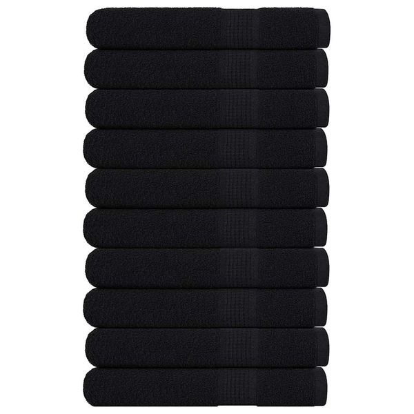 vidaXL Saunové osušky FROGN 10 ks čierne 80x200 cm 360 g/m²