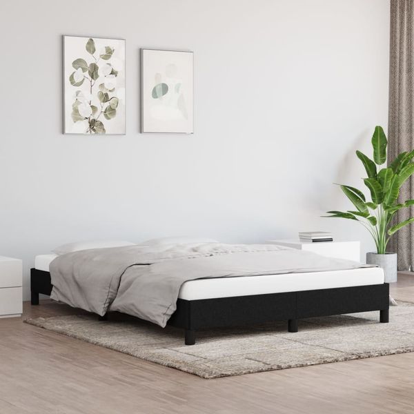 vidaXL Posteľ bez matraca čierna 140x190 cm látka