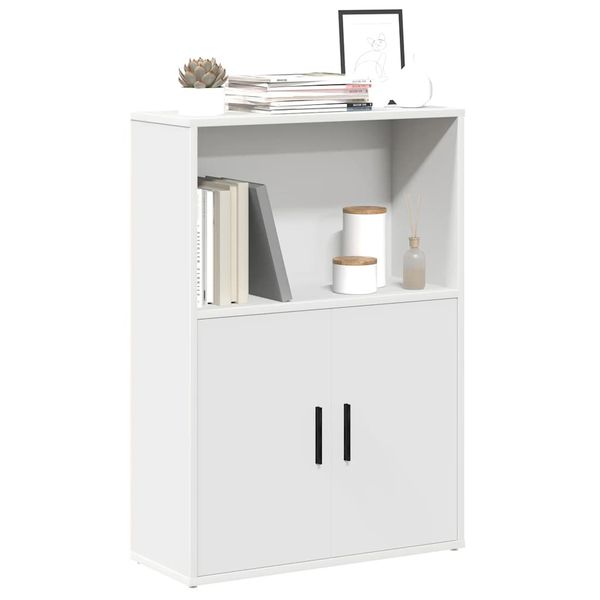 VidaXL Knižnica Biela 60x24x85 cm Konštrukcia dreva