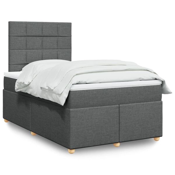 vidaXL Boxspring posteľ s matracom tmavosivý 120x200 cm látka