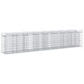 vidaXL Gabiónová vyvýšená posteľ 3 ks 400 x 50 x 80 cm Strieborná