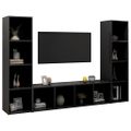 vidaXL TV skrinky 3 ks čierne 142,5x35x36,5 cm drevotrieska