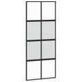 vidaXL Posuvné dvere s kovaním čierne 90x205 cm tvrdené sklo