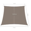 vidaXL Tieniaca plachta, oxford, lichobežník 4/5x4 m, sivohnedá