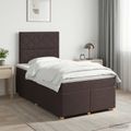 vidaXL Posteľ boxspring s matracom Tmavohnedá 120 x 200 cm Látka