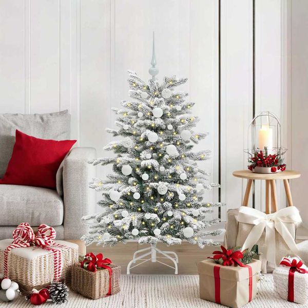 vidaXL Umelý Sklápací Vianočný Stromček Biela 120 cm PE a PVC