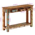 vidaXL Konzolový stolík 110x30x76 cm masívne recyklované drevo
