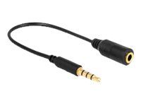 Audio adaptér - mini-phone stereo 3.5 mm se zdířkami (female) do mini-phone stereo 3.5 mm s piny (male) - 17.5 cm - černá