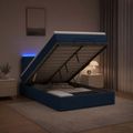 vidaXL Ottoman posteľ s matracom a LED Modrá 120 x 190 cm Látka