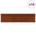 vidaXL Slimákové zábrany 20 ks 100 x 3,5 x 25 cm Hrdzavý
