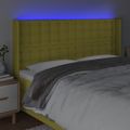 vidaXL Čelo postele s LED zelené 203x16x118/128 cm látka
