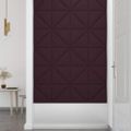 vidaXL Nástenné panely 12 ks fialové 30x30 cm látkové 0,54 m²