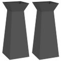 vidaXL Stĺpový kvetináč 2 pcs Čierna 40 x 40 x 100 cm