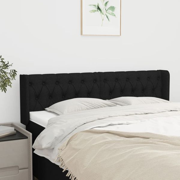 vidaXL Čelo postele so záhybmi čierne 147x16x78/88 cm látka