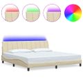 vidaXL Rám postele bez matraca Hanko krémová 200x200 cm látka