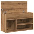 vidaXL Lavica na topánky dub artisan 80x30x45 cm kompozitné drevo