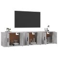 vidaXL Nástenné TV skrinky 3 ks betónovo-sivé 57x34,5x40 cm