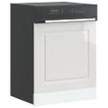 vidaXL Panel umývačky riadu Kalmar lesklá biela 60x1,5x57 cm kompozitné drevo