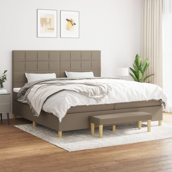 vidaXL Boxspring posteľ s matracom sivohnedý 200x200 cm látka